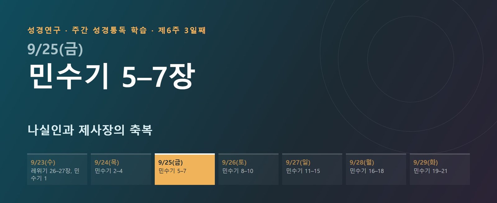 민수기 5–7장 성경통독 해설 — 나실인과 제사장의 축복 (제6주 3일째)
