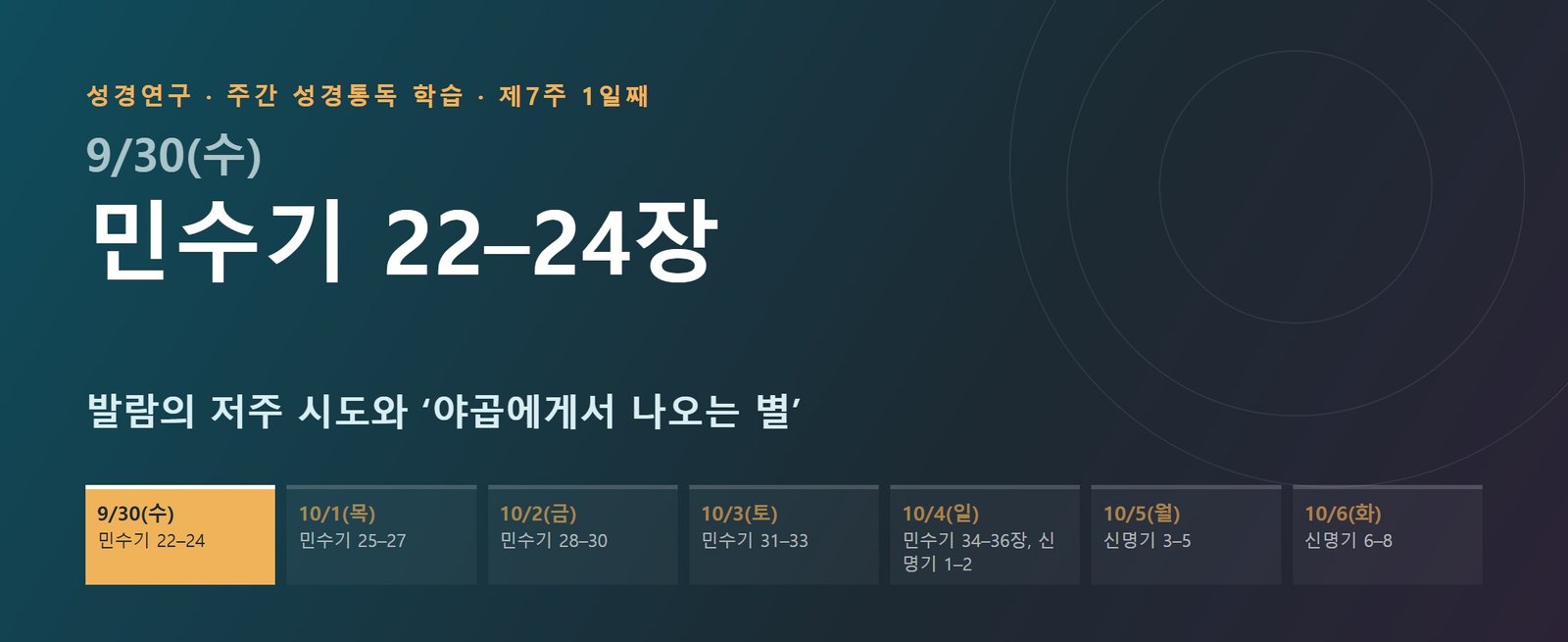 민수기 22–24장 성경통독 학습 대문 이미지