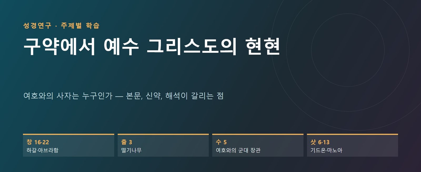 구약에서 예수 그리스도의 현현 대문 이미지